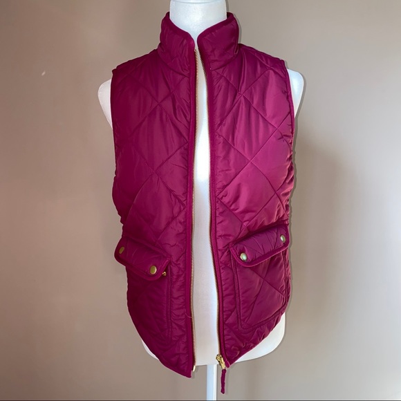 J. Crew Quilted Magenta Vest - Picture 3 of 9